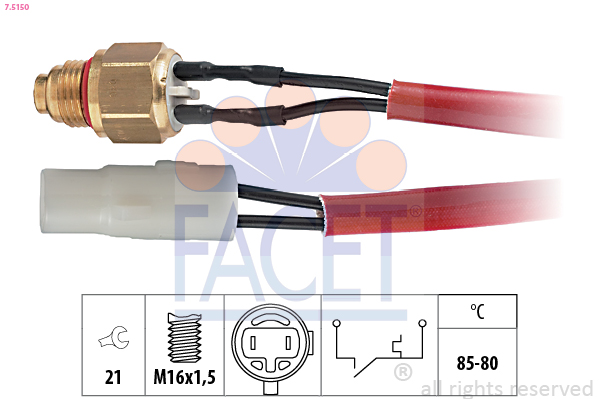 Termocontatto, ventola radiatore FACET 7.5150
