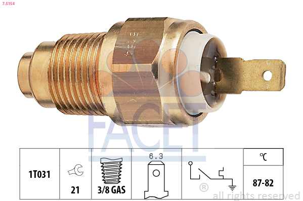 Termocontatto, ventola radiatore FACET 7.5154