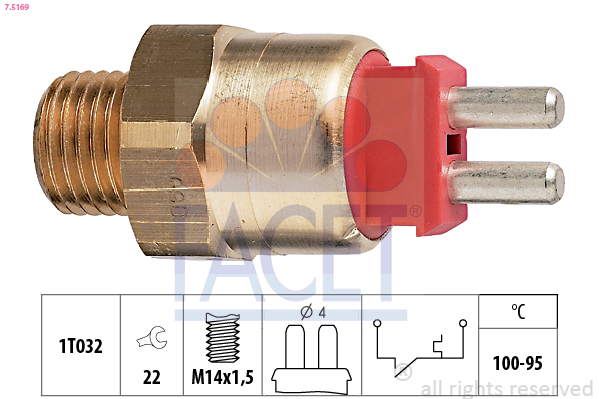 Termocontatto, ventola radiatore FACET 7.5169