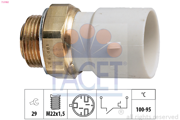 Termocontatto, ventola radiatore FACET 7.5182