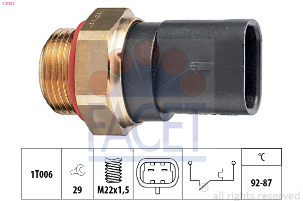 Termocontatto, ventola radiatore FACET 7.5187