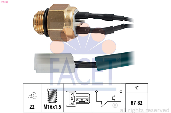 Termocontatto, ventola radiatore FACET 7.5199