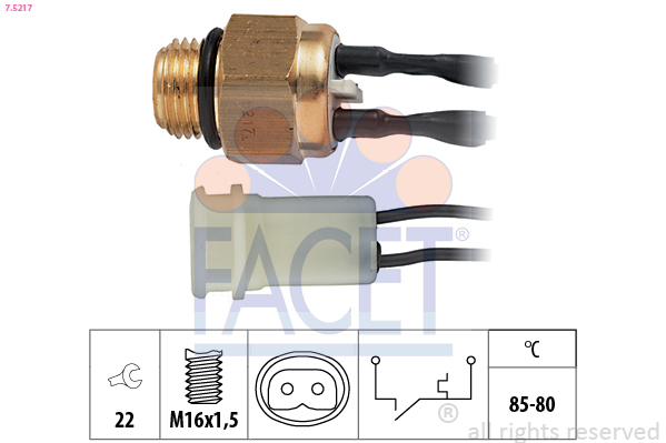 Termocontatto, ventola radiatore FACET 7.5217