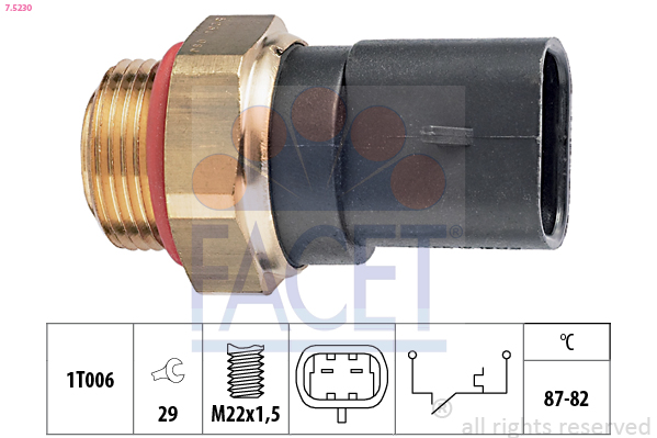 Termocontatto, ventola radiatore FACET 7.5230