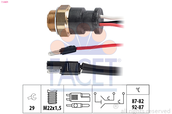 Termocontatto, ventola radiatore FACET 7.5601