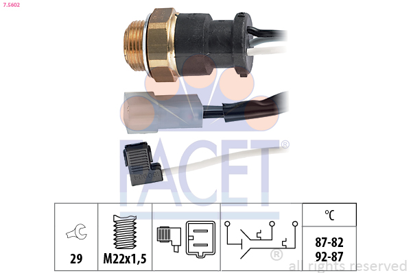 Termocontatto, ventola radiatore FACET 7.5602