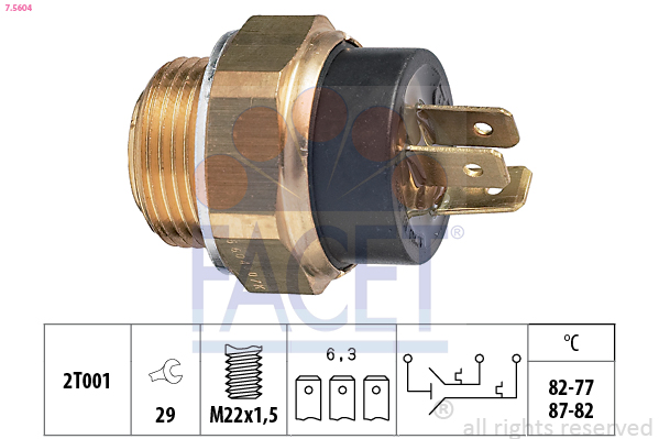Termocontatto, ventola radiatore FACET 7.5604