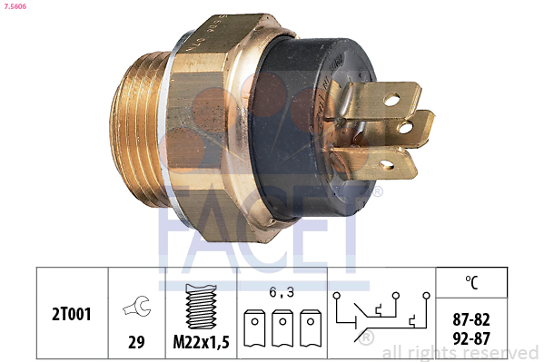 Termocontatto, ventola radiatore FACET 7.5606