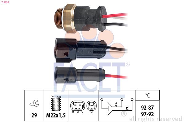 Termocontatto, ventola radiatore FACET 7.5610