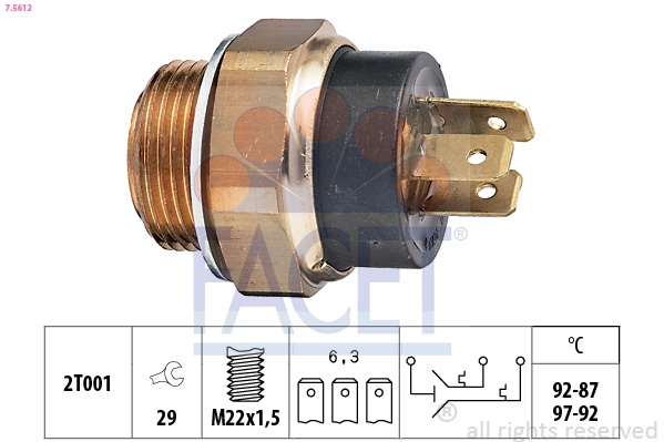 Termocontatto, ventola radiatore FACET 7.5612