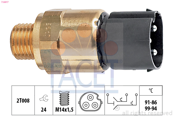 Termocontatto, ventola radiatore FACET 7.5617