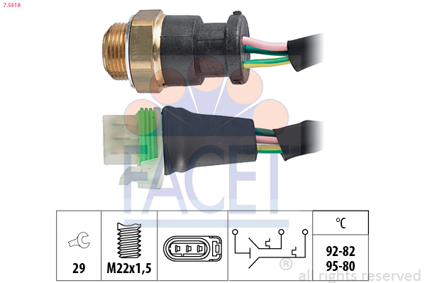 Termocontatto, ventola radiatore FACET 7.5618