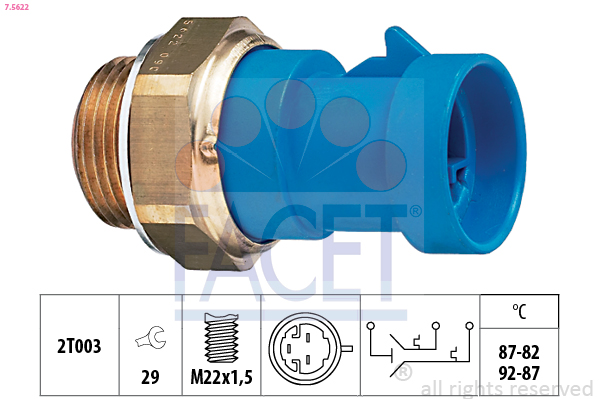 Termocontatto, ventola radiatore FACET 7.5622