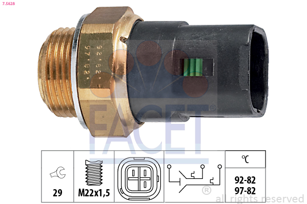 Termocontatto, ventola radiatore FACET 7.5628