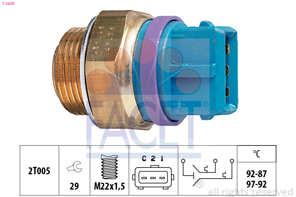 Termocontatto, ventola radiatore FACET 7.5629