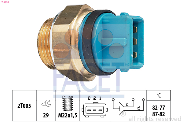 Termocontatto, ventola radiatore FACET 7.5630