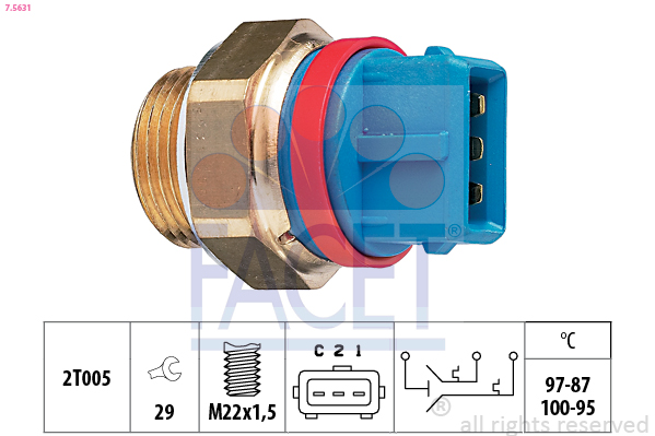 Termocontatto, ventola radiatore FACET 7.5631