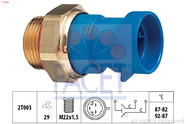 Termocontatto, ventola radiatore FACET 7.5642