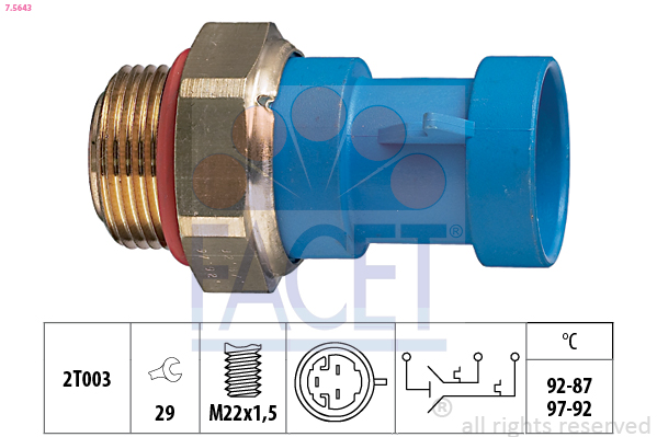Termocontatto, ventola radiatore FACET 7.5643