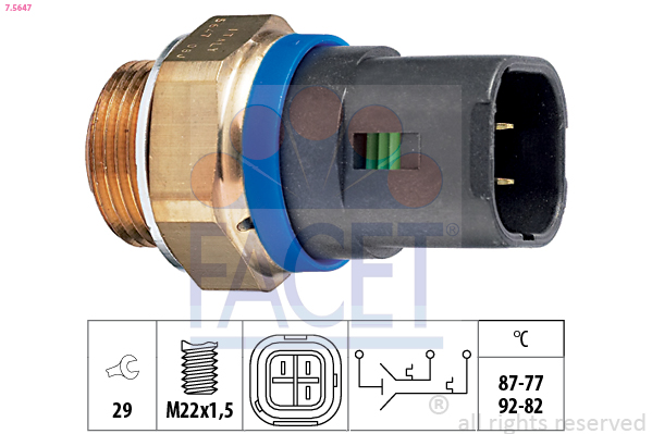 Termocontatto, ventola radiatore FACET 7.5647