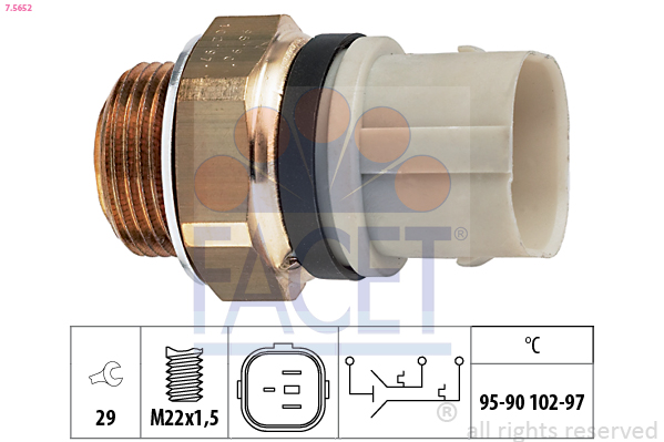 Termocontatto, ventola radiatore FACET 7.5652