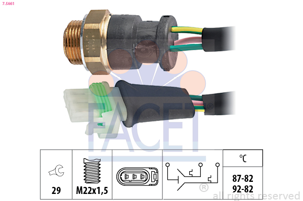 Termocontatto, ventola radiatore FACET 7.5661