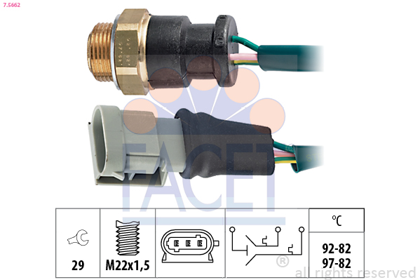 Termocontatto, ventola radiatore FACET 7.5662