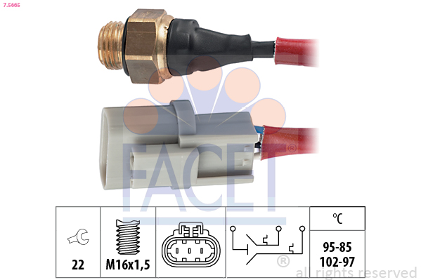 Termocontatto, ventola radiatore FACET 7.5665