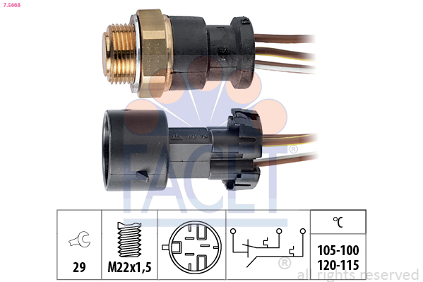 Termocontatto, ventola radiatore FACET 7.5668