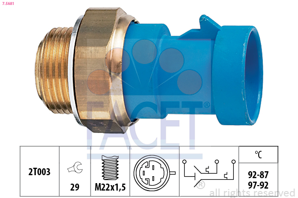 Termocontatto, ventola radiatore FACET 7.5681