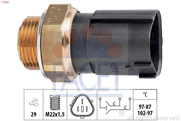 Termocontatto, ventola radiatore FACET 7.5690