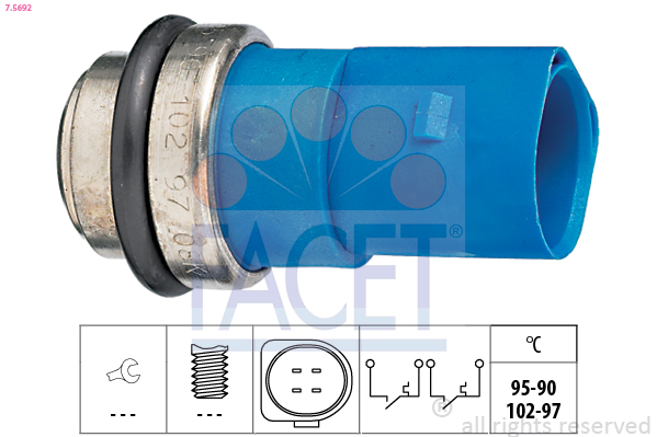 Termocontatto, ventola radiatore FACET 7.5692