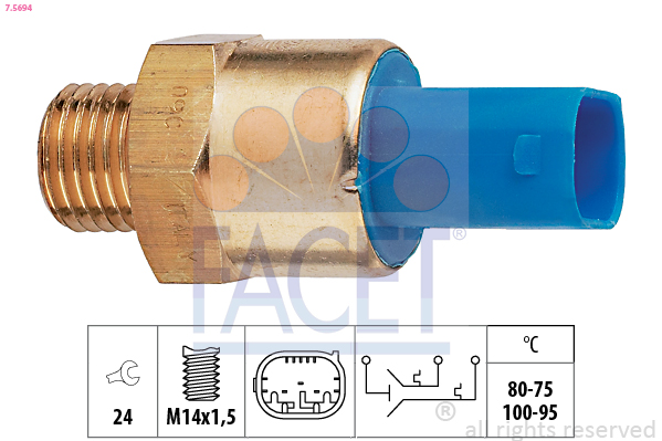 Termocontatto, ventola radiatore FACET 7.5694