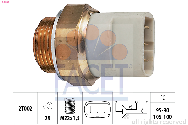 Termocontatto, ventola radiatore FACET 7.5697