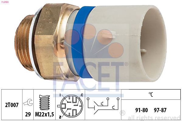 Termocontatto, ventola radiatore FACET 7.5701