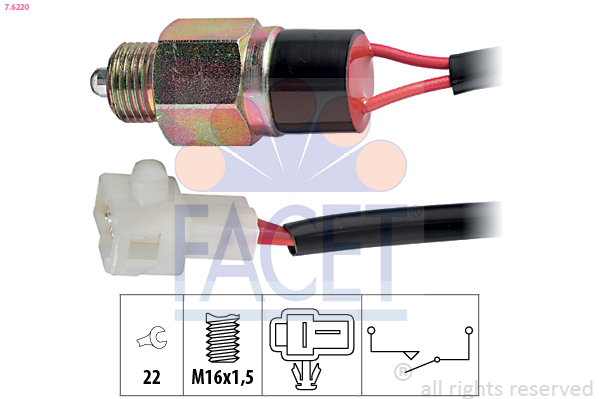 Interruttore, luce di retromarcia FACET 7.6220