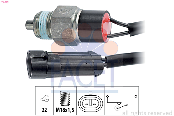 Interruttore, luce di retromarcia FACET 7.6239