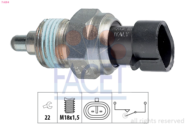 Interruttore, luce di retromarcia FACET 7.6254