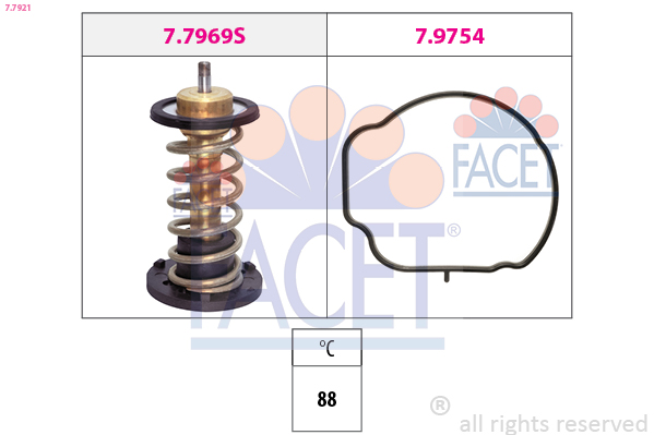 Termostato, refrigerante FACET 7.7921