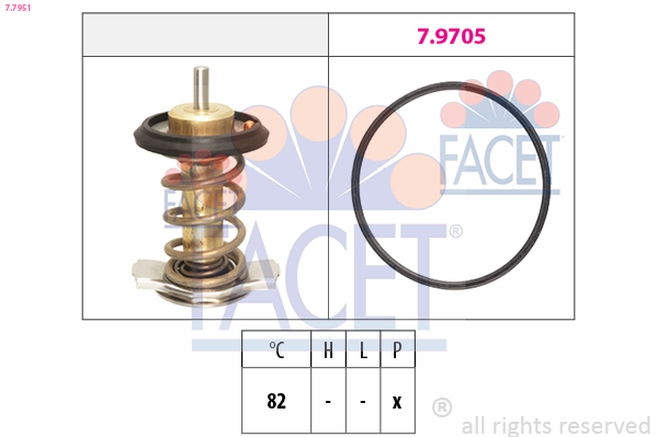 Termostato, refrigerante FACET 7.7951