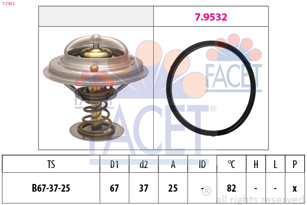 Termostato, refrigerante FACET 7.7952