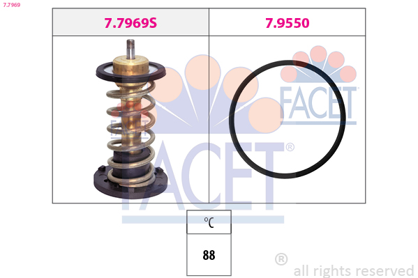 Termostato, refrigerante FACET 7.7969