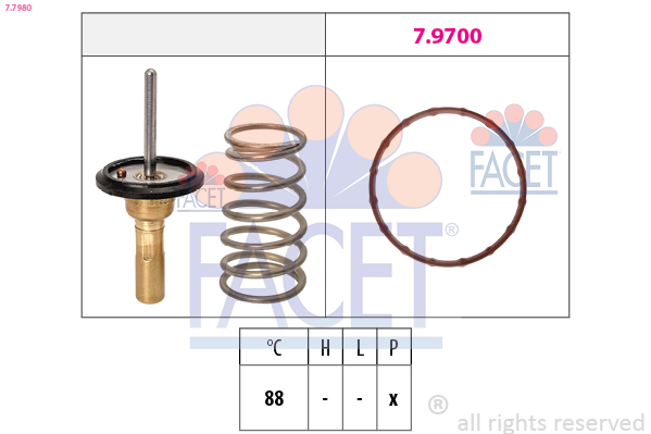 Termostato, refrigerante FACET 7.7980