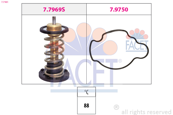 Termostato, refrigerante FACET 7.7981