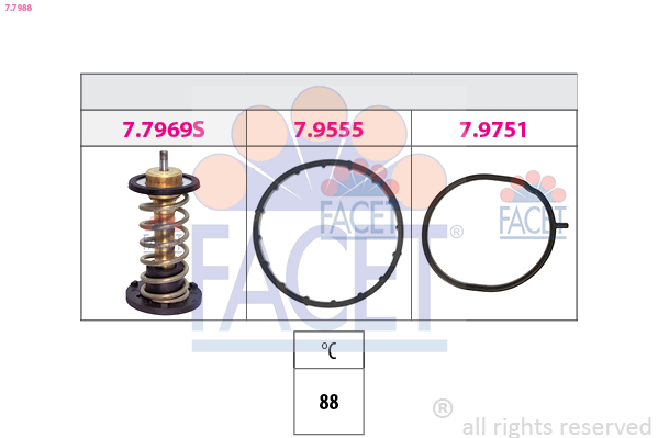Termostato, refrigerante FACET 7.7988