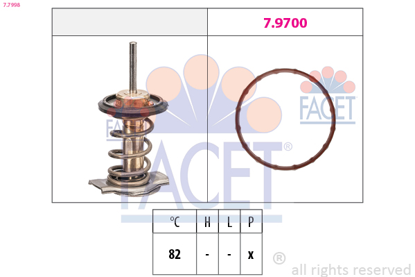 Termostato, refrigerante FACET 7.7998