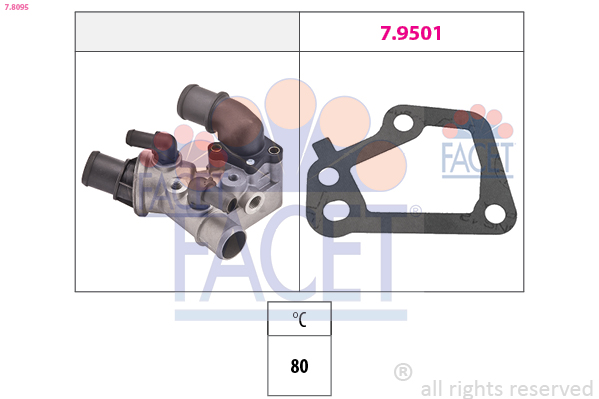 Termostato, refrigerante FACET 7.8095