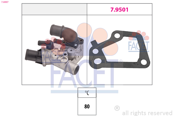 Termostato, refrigerante FACET 7.8097