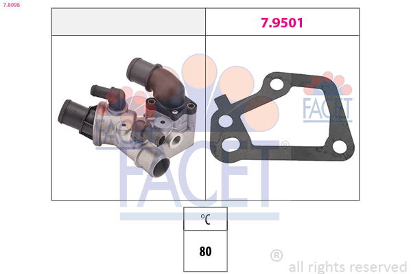 Termostato, refrigerante FACET 7.8098