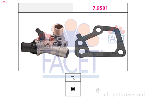 Termostato, refrigerante FACET 7.8153